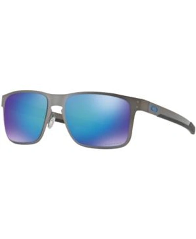 Shop Oakley Polarized Holbrook Metal Prizm Sapphire Polarized Sunglasses, Oo4123 55 In Gunmetal/blue Mirror Polar