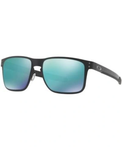 Shop Oakley Holbrook Metal Sunglasses, Oo4123 In Black Matte/blue Mirror Polar