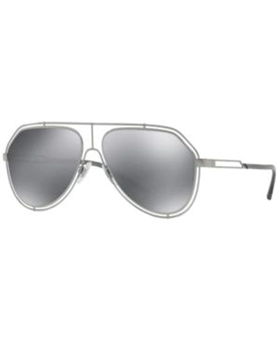 Shop Dolce & Gabbana Sunglasses, Dg2176 In Gunmetal/grey Mirror