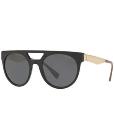 Shop Versace Polarized Sunglasses, Ve4339 In Black/grey Polar