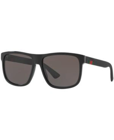 Shop Gucci Sunglasses, Gg0010s In Black/grey