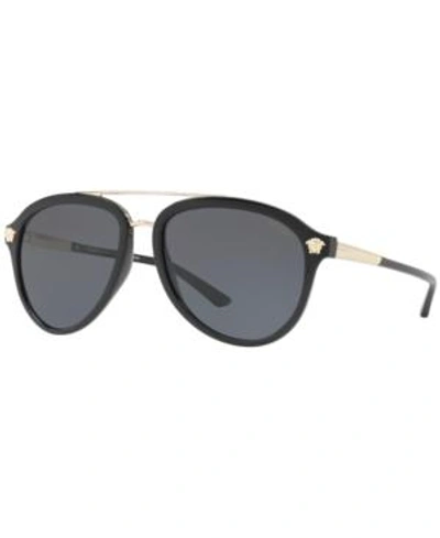 Shop Versace Polarized Sunglasses, Ve4341 In Black/grey Polar
