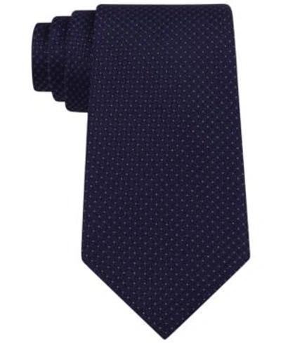 Shop Calvin Klein Men's  Micro Solid Tie In Navy