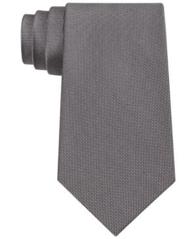 Calvin Klein Men's  Silver Spun Solid Slim Tie In Silver