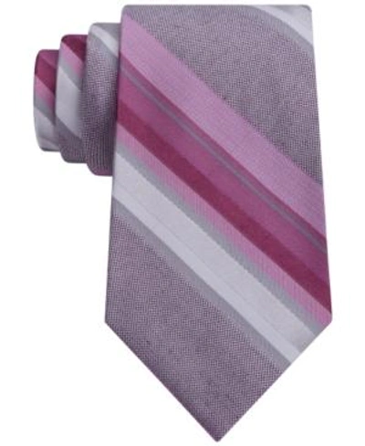 Shop Calvin Klein Men's Horizon Stripe Tie In Rose