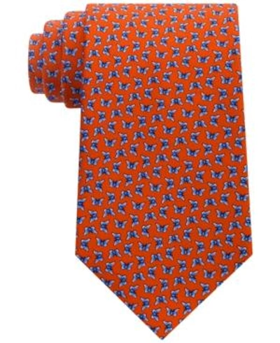 Shop Tommy Hilfiger Men's Printed Butterfly Tie In Orange