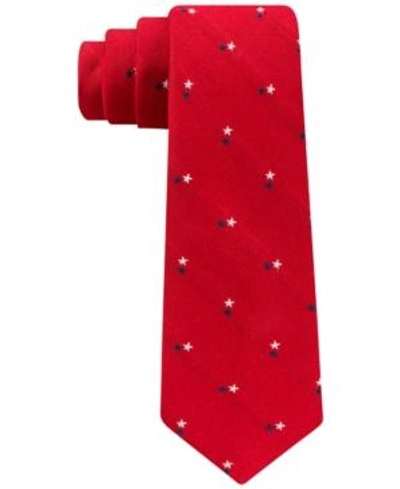 Shop Tommy Hilfiger Men's Stars Slim Silk Tie In Red