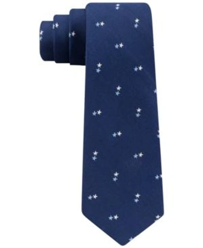 Shop Tommy Hilfiger Men's Stars Slim Silk Tie In Navy