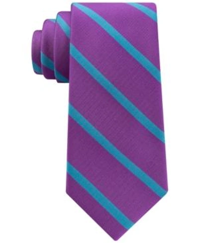 Shop Tommy Hilfiger Men's Ogden Stripe Skinny Tie In Purple