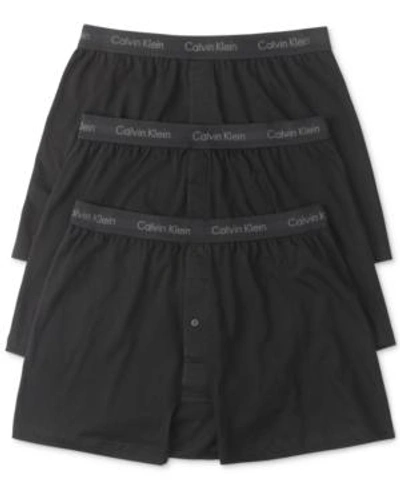Shop Calvin Klein Men's 3-pk. Cotton Classics Knit Boxers Nu3040 In Black