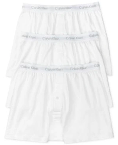 Shop Calvin Klein Men's 3-pk. Cotton Classics Knit Boxers Nu3040 In White