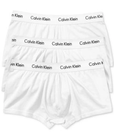 Shop Calvin Klein Men's Cotton Stretch Low-rise Trunks 3-pack Nu2664 In White