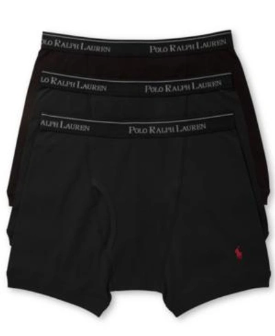 Shop Polo Ralph Lauren Men's Underwear, Boxer Briefs 3 Pack In Black