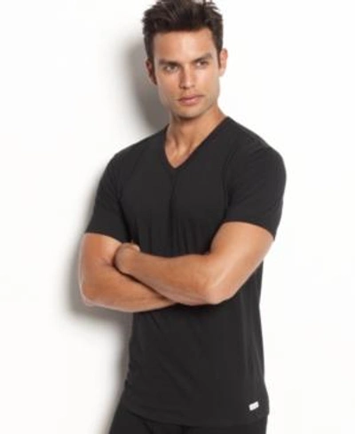 Shop Calvin Klein Men's Stretch Cotton V-neck Undershirt 2-pack In Black