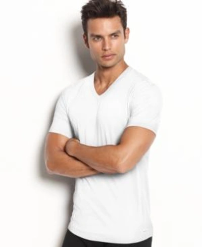 Shop Calvin Klein Men's Stretch Cotton V-neck Undershirt 2-pack In White