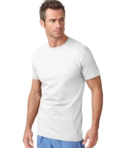 Shop Polo Ralph Lauren Men's Underwear, Classic Crew T Shirt 3 Pack In White/surf