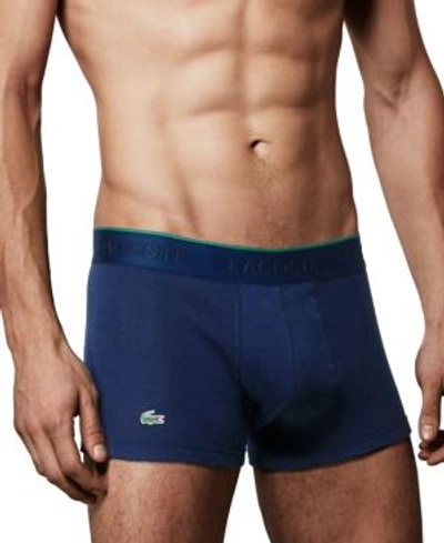 Shop Lacoste Supima Cotton 3-pack Trunks In Navy