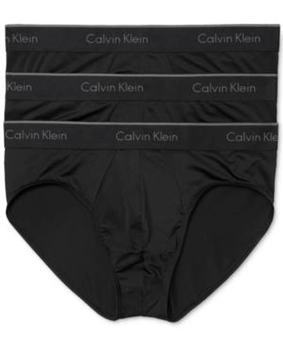 Shop Calvin Klein Men's Microfiber Stretch Brief 3-pack In Black