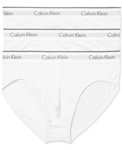 Shop Calvin Klein Men's Microfiber Stretch Brief 3-pack In White