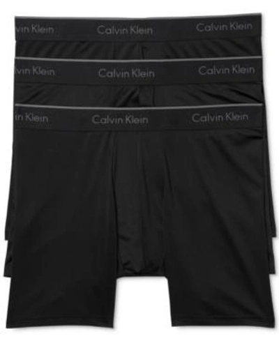 Shop Calvin Klein Men's Microfiber Stretch Boxer Brief 3-pack In Black