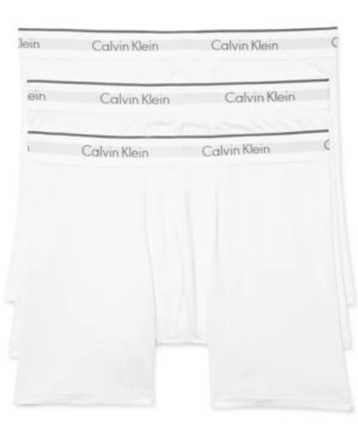 Shop Calvin Klein Men's Microfiber Stretch Boxer Brief 3-pack In White