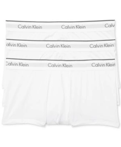 Shop Calvin Klein Men's Microfiber Stretch Trunk 3-pack In White