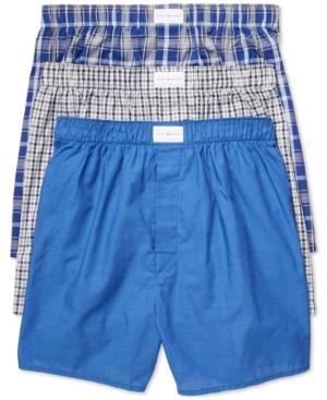 tommy hilfiger men's 3 pack woven cotton boxers