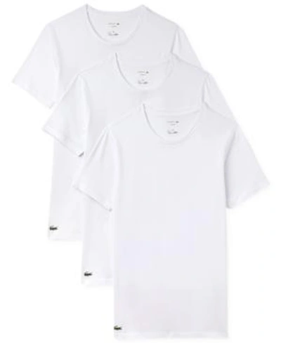 Shop Lacoste Men's 3 Pack Cotton Undershirts In White