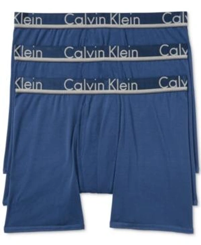 Shop Calvin Klein Men's Comfort Microfiber Boxer Brief 3 Pack In Airforce Navy