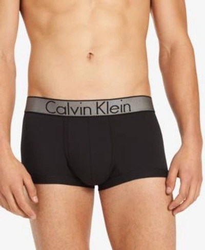 Shop Calvin Klein Men's Customized Stretch Low-rise Trunks In Black