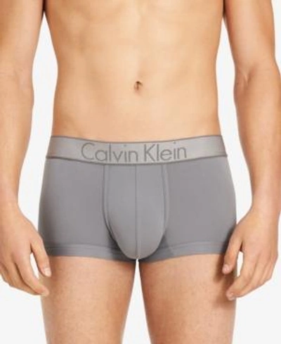 Shop Calvin Klein Men's Customized Stretch Low-rise Trunks In Grey Sky