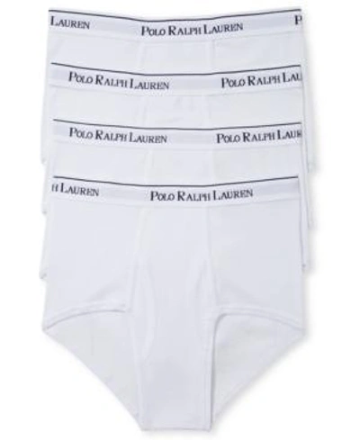 Shop Polo Ralph Lauren Men's Underwear, Mid Rise Brief 4 Pack In White
