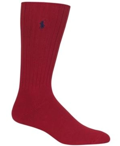 Shop Polo Ralph Lauren Men's Crew Socks In Red