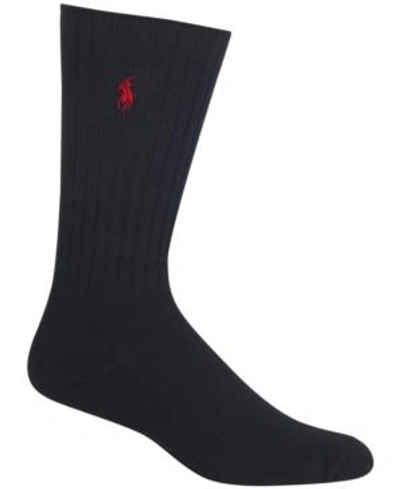 Shop Polo Ralph Lauren Men's Crew Socks In Black