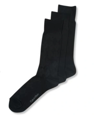 Shop Calvin Klein Men's Socks, Rayon Dress Men's Socks 3 Pack In Black