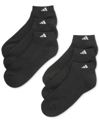 Shop Adidas Originals Men's Cushioned Athletic 6-pack Low Cut Socks In Black