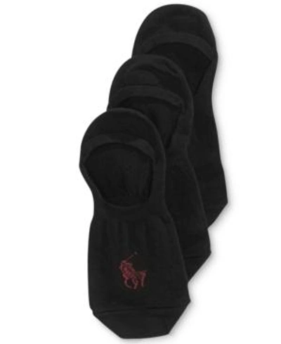Shop Gucci Ralph Lauren Men's No Show Liner Socks 3 Pack In Black