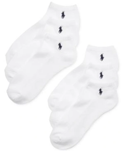 Shop Polo Ralph Lauren Men's Athletic Celebrity Sport Socks 6-pack In White