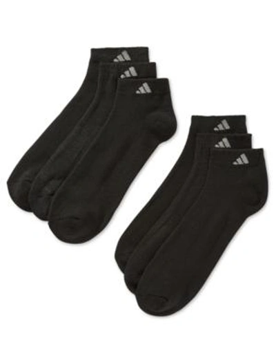 Shop Adidas Originals Men's Low-cut Cushioned Extended Size Socks, 6 Pack In Black