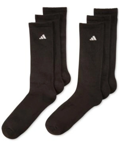 Shop Adidas Originals Men's Cushioned Athletic 6-pack Crew Socks In Black