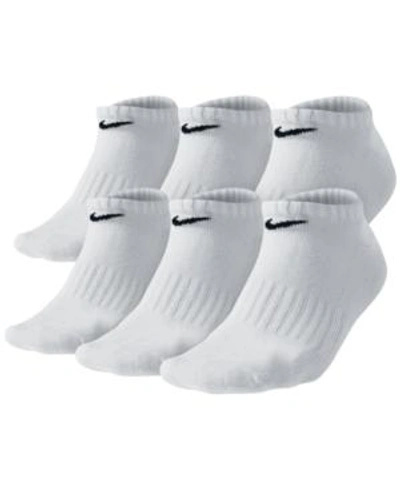 Shop Nike Men's Cotton No-show Socks 6-pack In White