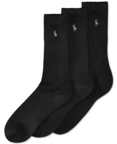 Shop Gucci Men's 3-pack Crew Socks In Black