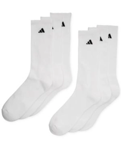 Shop Adidas Originals Men's Cushioned Athletic 6-pack Crew Socks In White