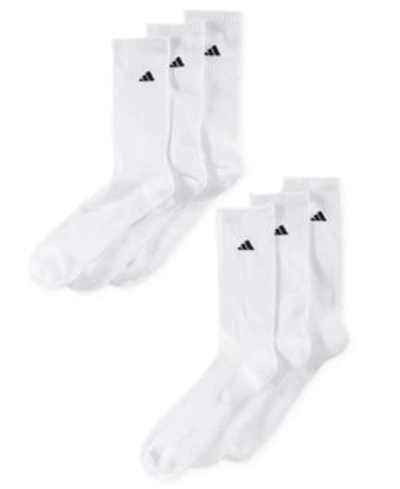Shop Adidas Originals Men's Cushioned Crew Extended Size Socks, 6-pack In White