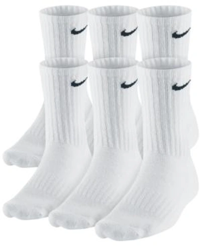 Shop Nike Men's Cotton Crew Socks 6-pack In White