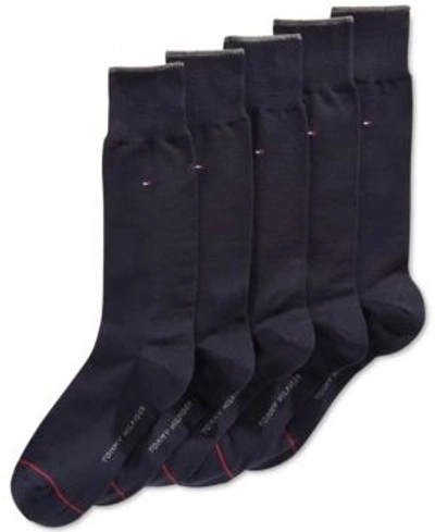 Shop Tommy Hilfiger 5-pack Dress Socks, Assorted Colors In Navy