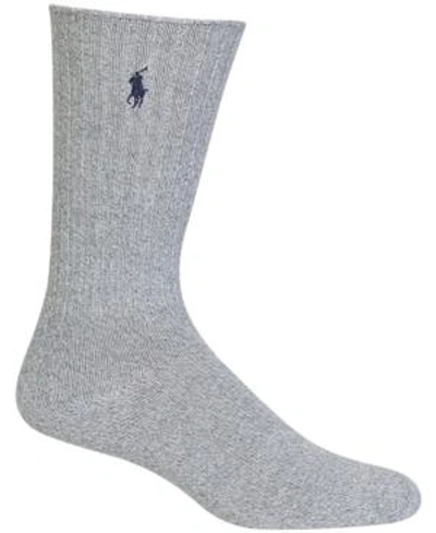 Shop Polo Ralph Lauren Men's Crew Socks In Grey Heather