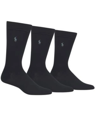 Shop Polo Ralph Lauren Men's 3 Pack Super-soft Dress Socks In Navy