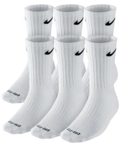 Shop Nike Men's Everyday Plus Cushioned Training Crew Socks (6 Pairs) In White