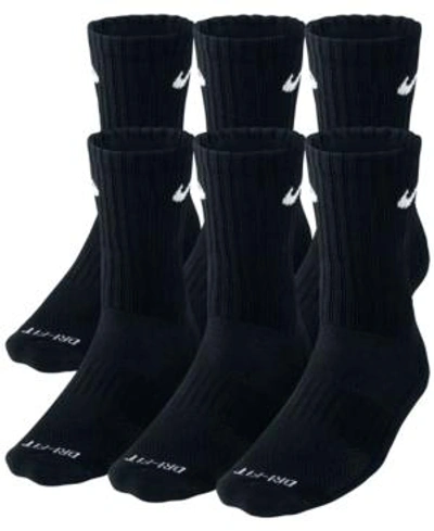 Shop Nike Men's Everyday Plus Cushioned Training Crew Socks (6 Pairs) In Black
